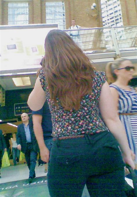 Sexy Long Haired Brunette With Big Round Ass In Tight
