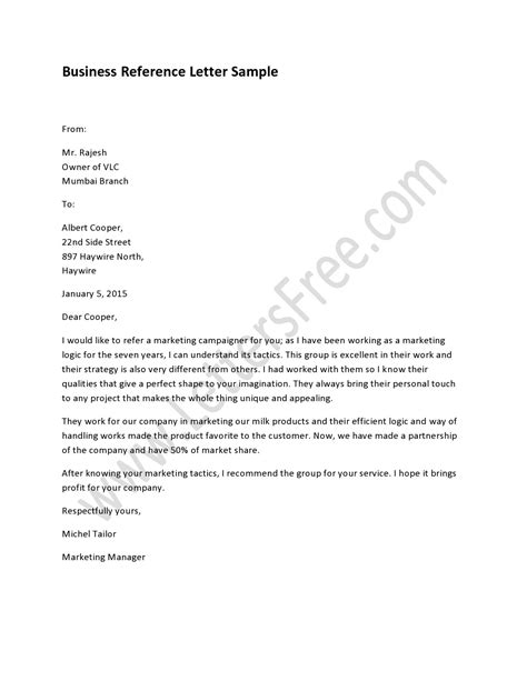 reference letter sample  company letter daily references