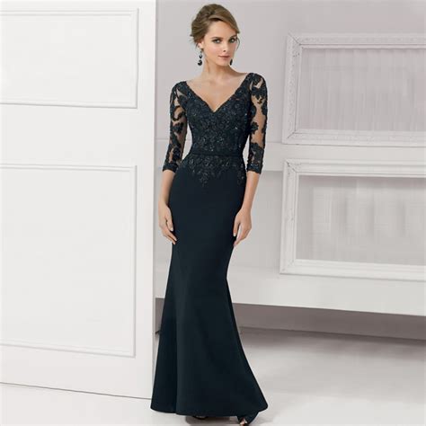 sexy v neck half sleeve mother of bride dresses appliques lace beading
