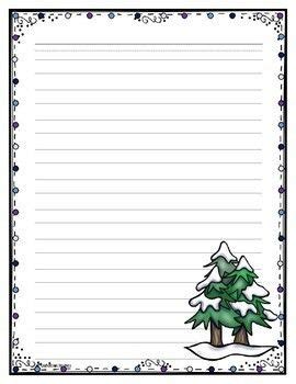 winter writing prompts  writing paper  dotted lines writing