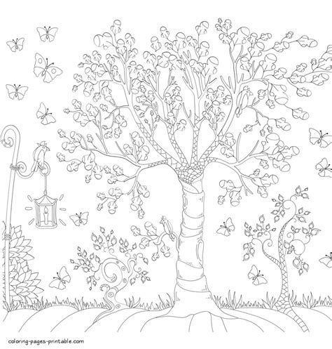tree coloring pages  adults tree coloring pages  adults