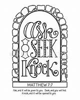 Knock Seek Ask Coloring Pages Template sketch template
