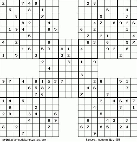 printable samurai sudoku number puzzle games number puzzles sudoku