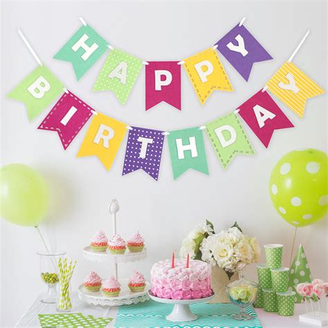 happy birthday banner girly brights shopdecomod