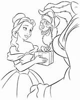 Beast Coloring Beauty Belle Disney Pages Princess Printable Dinner Table Christmas 193a Color Kids Present Got Print Clipart Enchanted Library sketch template