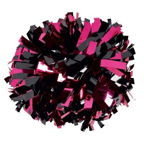 pom poms 3 4 x 6 cheerleader poms metallic hot pink metallic black