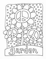 Coloring Garden Pages Adult Printable Peace Popsugar sketch template
