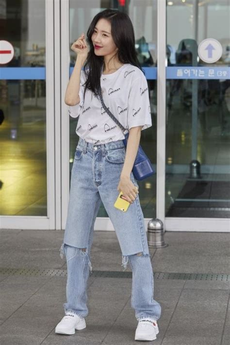Sunmi White T Shirt Jeans With Images Korean