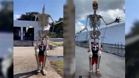 florida man turns giant home depot skeleton  puppet