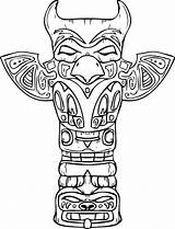Native American Coloring Pages Totem Symbols Sculptures Poles Amazing Printable Color Print Getcolorings Getdrawings Netart Colo Hatchet sketch template