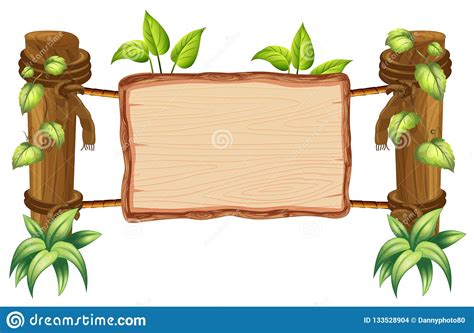 wooden nature blank board stock vector illustration  board