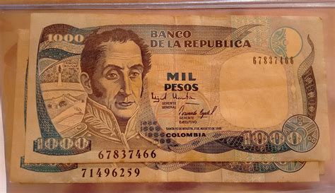coleccion de billetes  monedas numismatica  pesos colombia
