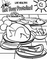Proteins Snacks Colouring Coloringsun sketch template