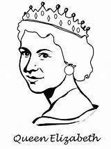 Queen Crown Elizabeth sketch template