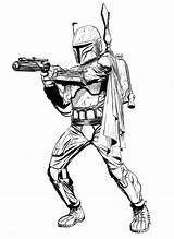 Boba Fett Wars Star Coloring Pages Color sketch template