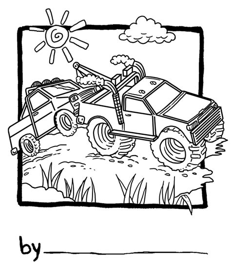 tow truck pages coloring pages