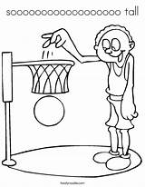Coloring Tall Basketball Cursive Twistynoodle Built California Usa Print Noodle sketch template