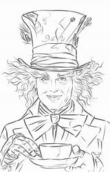 Mad Hatter Drawings Alice Wonderland Tattoo Drawing Depp Johnny Coloring Pages Sketches Wetcanvas Hearts Queen Disney Adult Chapeleiro Colouring Burton sketch template
