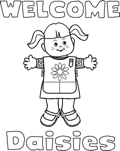 daisy girl scouts coloring pages   girl scout daisy