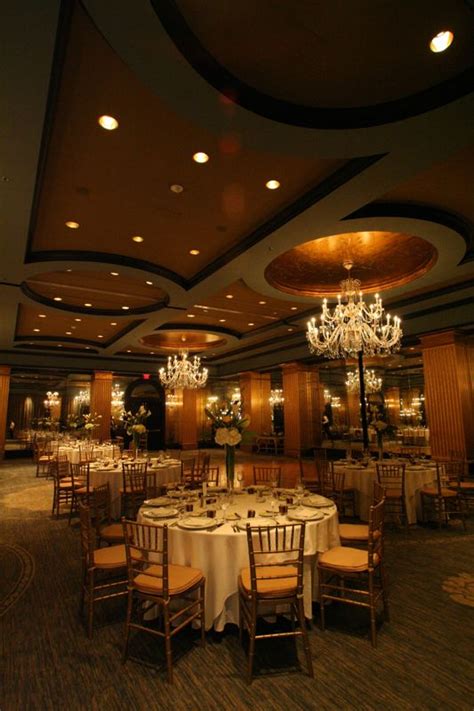 banquet room   tables  chandeliers