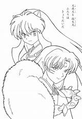 Pages Inuyasha Coloring Color Anime Related Posts sketch template