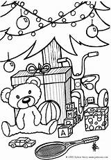 Coloring Christmas Presents Toys Pages Teddy Bear Kids Color Tree Print Suv Printable sketch template