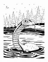 Coloring Pages Nessy Cryptozoology Book Lochness sketch template