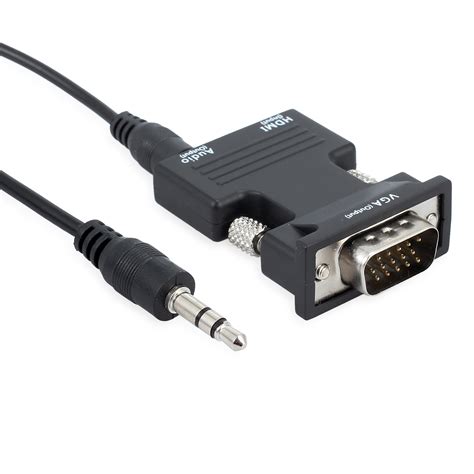 hdmi female to vga male converter adapter with 3 5mm audio output cable