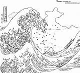 Hokusai Kanagawa Wave Grande Onda sketch template
