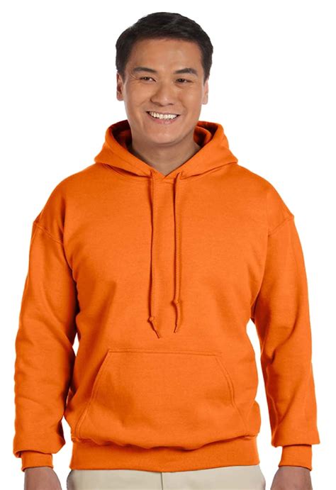 gildan  heavy blend mens hoodie safety orange  large walmartcom