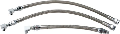 drag specialties stainless steel braided oil  kit harley davidson dyna   ebay