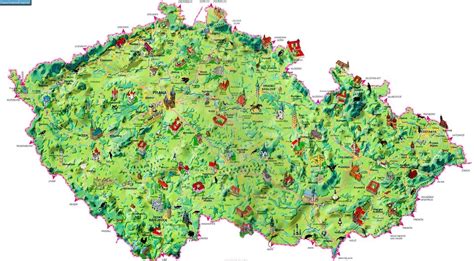 podrobnaya karta chekhii na russkom yazyke  dostoprimechatelnostyami webmandrycom