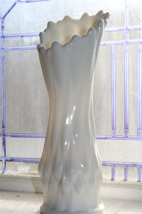 Milk Glass Vase Vintage Mid Century Swung Glass