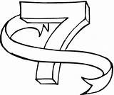 Zahl Dibujo Numeros Siete Número Ausdrucken Zahlen sketch template