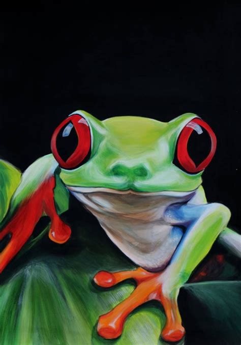 frog painting   fine art painting acrylic animal paintings