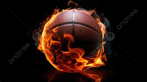 basketball ball   fire  black background cool picture