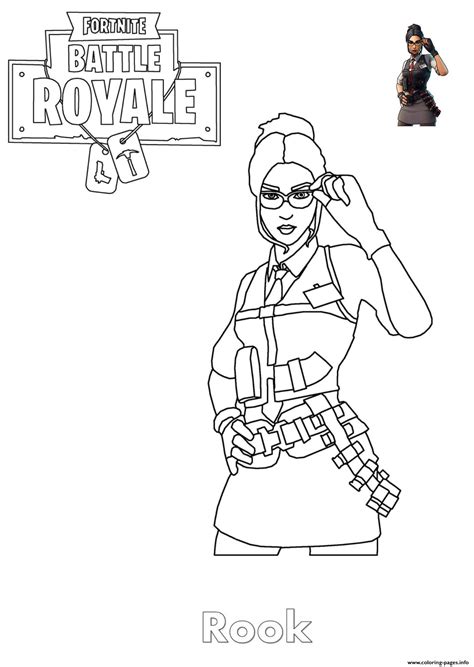rook fortnite girl coloring page printable