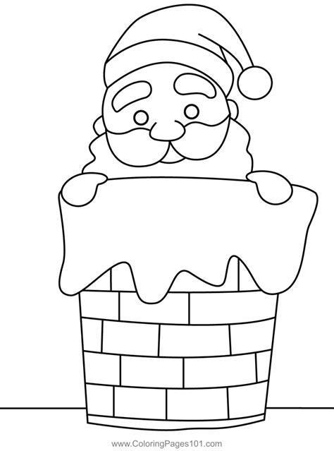 santa  chimney coloring page  kids  santa claus printable