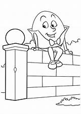 Humpty Dumpty Wall Sitting Coloring Cute Pages Parentune Worksheets sketch template