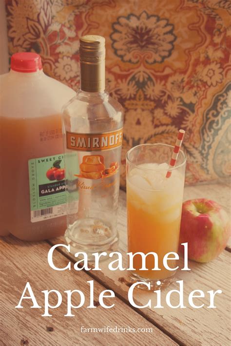 caramel apple cider cocktail  farmwife drinks