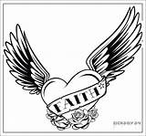 Heart Banner Tattoo Wings Designs Drawing Clipart Library Banners sketch template