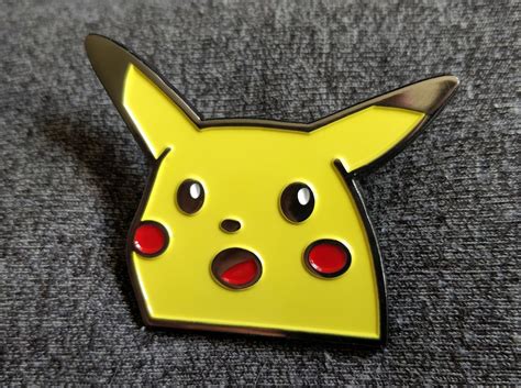 B Grade Pokemon Meme Inspired Shocked Pikachu Soft Enamel Surprised