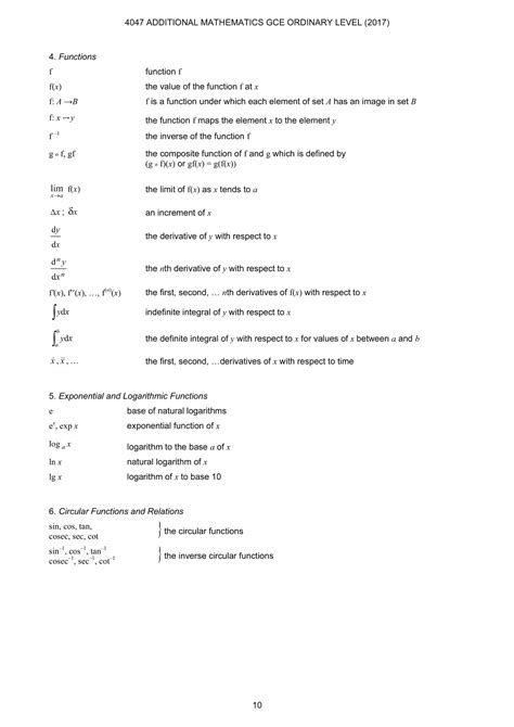 maths formula sheet  level
