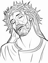 Jesus Christ Face Drawing Outline Getdrawings sketch template