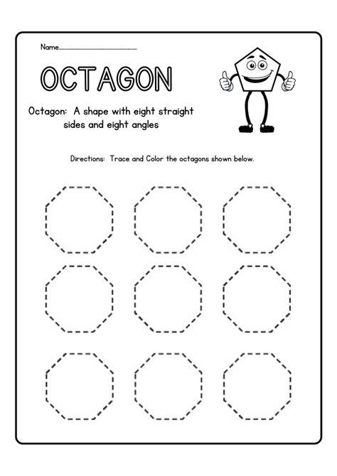octagon tracing worksheets worksheetsgo