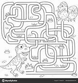 Labyrinth Dino sketch template