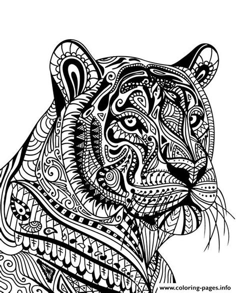 print mandala tiger adult animal coloring pages mandalas painting