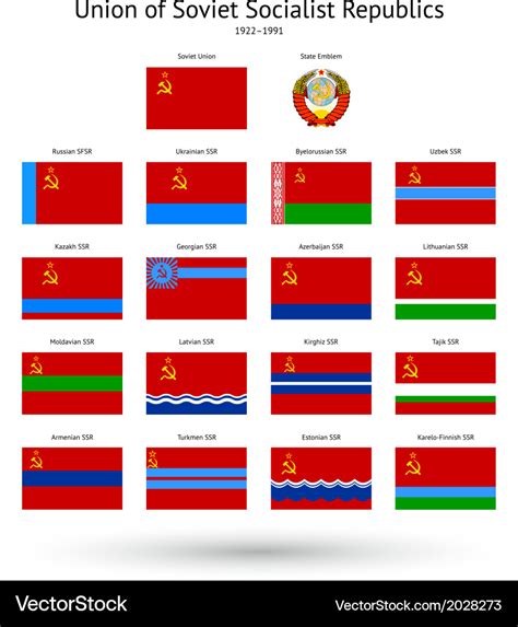 soviet union ussr flags collection royalty  vector image