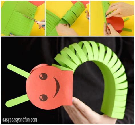 paper caterpillar craft  template easy peasy  fun
