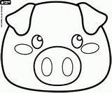 Pig Máscara Colorear Cerdito Face Coloring Un Animales Printable Little Para Mask sketch template